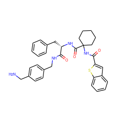 NCc1ccc(CNC(=O)[C@H](Cc2ccccc2)NC(=O)C2(NC(=O)c3cc4ccccc4s3)CCCCC2)cc1 ZINC000028825172