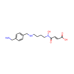 NCc1ccc(CNCCCCN(O)C(=O)/C=C/C(=O)O)cc1 ZINC000096271919