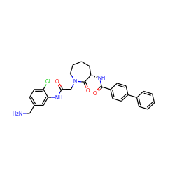 NCc1ccc(Cl)c(NC(=O)CN2CCCC[C@H](NC(=O)c3ccc(-c4ccccc4)cc3)C2=O)c1 ZINC000001552008