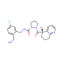 NCc1ccc(Cl)cc1CNC(=O)[C@@H]1CCCN1C(=O)[C@@]1(O)CCCc2ncccc21 ZINC000209412516