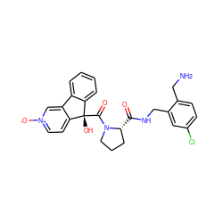 NCc1ccc(Cl)cc1CNC(=O)[C@@H]1CCCN1C(=O)[C@@]1(O)c2ccccc2-c2c[n+]([O-])ccc21 ZINC000013641387