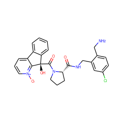 NCc1ccc(Cl)cc1CNC(=O)[C@@H]1CCCN1C(=O)[C@@]1(O)c2ccccc2-c2ccc[n+]([O-])c21 ZINC000013641375