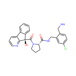 NCc1ccc(Cl)cc1CNC(=O)[C@@H]1CCCN1C(=O)[C@@]1(O)c2ccccc2-c2cccnc21 ZINC000013641352