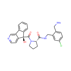 NCc1ccc(Cl)cc1CNC(=O)[C@@H]1CCCN1C(=O)[C@@]1(O)c2ccccc2-c2cnccc21 ZINC000013641364