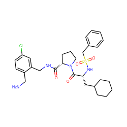 NCc1ccc(Cl)cc1CNC(=O)[C@@H]1CCCN1C(=O)[C@@H](CC1CCCCC1)NS(=O)(=O)Cc1ccccc1 ZINC000058538468