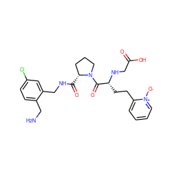 NCc1ccc(Cl)cc1CNC(=O)[C@@H]1CCCN1C(=O)[C@@H](CCc1cccc[n+]1[O-])NCC(=O)O ZINC000028706293