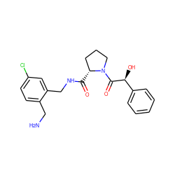 NCc1ccc(Cl)cc1CNC(=O)[C@@H]1CCCN1C(=O)[C@@H](O)c1ccccc1 ZINC000028366945