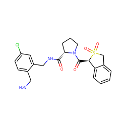 NCc1ccc(Cl)cc1CNC(=O)[C@@H]1CCCN1C(=O)[C@@H]1c2ccccc2CS1(=O)=O ZINC001772598030