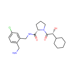 NCc1ccc(Cl)cc1CNC(=O)[C@@H]1CCCN1C(=O)[C@H](O)C1CCCCC1 ZINC000028363343