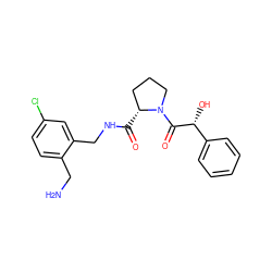 NCc1ccc(Cl)cc1CNC(=O)[C@@H]1CCCN1C(=O)[C@H](O)c1ccccc1 ZINC000028381991