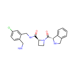 NCc1ccc(Cl)cc1CNC(=O)[C@@H]1CCN1C(=O)[C@H]1NCc2ccccc21 ZINC000209412777