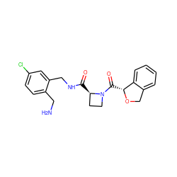 NCc1ccc(Cl)cc1CNC(=O)[C@@H]1CCN1C(=O)[C@H]1OCc2ccccc21 ZINC000209412691