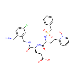 NCc1ccc(Cl)cc1CNC(=O)[C@H](CCC(=O)O)NC(=O)[C@@H](CCc1cccc[n+]1[O-])NS(=O)(=O)Cc1ccccc1 ZINC000028706262