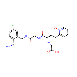 NCc1ccc(Cl)cc1CNC(=O)CNC(=O)[C@@H](CCc1cccc[n+]1[O-])NCC(=O)O ZINC000028706225