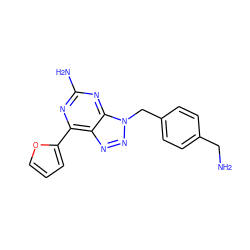 NCc1ccc(Cn2nnc3c(-c4ccco4)nc(N)nc32)cc1 ZINC000040860685