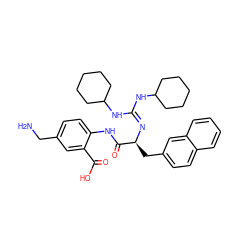 NCc1ccc(NC(=O)[C@H](Cc2ccc3ccccc3c2)N=C(NC2CCCCC2)NC2CCCCC2)c(C(=O)O)c1 ZINC000029557361