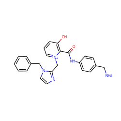 NCc1ccc(NC(=O)c2c(O)ccc[n+]2Cc2nccn2Cc2ccccc2)cc1 ZINC000084615633