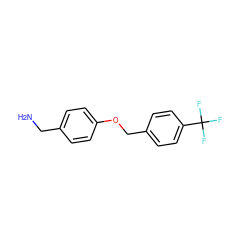 NCc1ccc(OCc2ccc(C(F)(F)F)cc2)cc1 ZINC000043511914