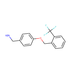 NCc1ccc(OCc2ccccc2C(F)(F)F)cc1 ZINC000236264424