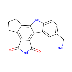 NCc1ccc2[nH]c3c4c(c5c(c3c2c1)C(=O)NC5=O)CCC4 ZINC000000003105