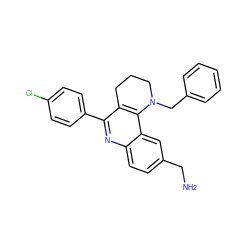 NCc1ccc2nc(-c3ccc(Cl)cc3)c3c(c2c1)N(Cc1ccccc1)CCC3 ZINC000653795348