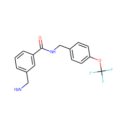 NCc1cccc(C(=O)NCc2ccc(OC(F)(F)F)cc2)c1 ZINC000049069124