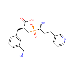 NCc1cccc(C[C@H](C[P@](=O)(O)[C@H](N)CCc2cccnc2)C(=O)O)c1 ZINC000653834528