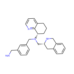 NCc1cccc(CN(C[C@H]2Cc3ccccc3CN2)[C@H]2CCCc3cccnc32)c1 ZINC001772590560