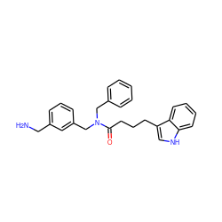 NCc1cccc(CN(Cc2ccccc2)C(=O)CCCc2c[nH]c3ccccc23)c1 ZINC000028826256