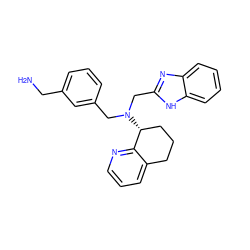 NCc1cccc(CN(Cc2nc3ccccc3[nH]2)[C@@H]2CCCc3cccnc32)c1 ZINC000034010434