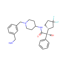 NCc1cccc(CN2CCC(NC(=O)[C@](O)(c3ccccc3)[C@@H]3CCC(F)(F)C3)CC2)c1 ZINC000013835848