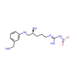 NCc1cccc(NC[C@@H](N)CCC/N=C(\N)N[N+](=O)[O-])c1 ZINC000013517982