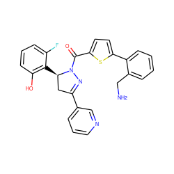 NCc1ccccc1-c1ccc(C(=O)N2N=C(c3cccnc3)C[C@H]2c2c(O)cccc2F)s1 ZINC000071331075