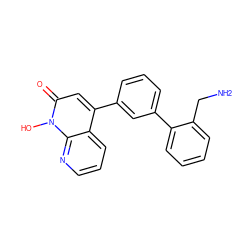 NCc1ccccc1-c1cccc(-c2cc(=O)n(O)c3ncccc23)c1 ZINC000064526508