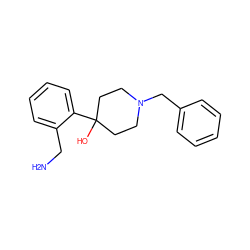 NCc1ccccc1C1(O)CCN(Cc2ccccc2)CC1 ZINC000028817188