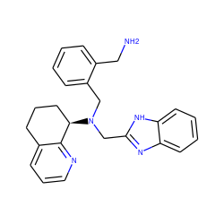 NCc1ccccc1CN(Cc1nc2ccccc2[nH]1)[C@@H]1CCCc2cccnc21 ZINC000049071504