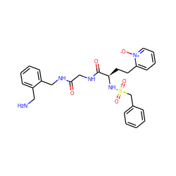 NCc1ccccc1CNC(=O)CNC(=O)[C@@H](CCc1cccc[n+]1[O-])NS(=O)(=O)Cc1ccccc1 ZINC000028706109