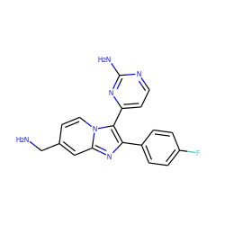 NCc1ccn2c(-c3ccnc(N)n3)c(-c3ccc(F)cc3)nc2c1 ZINC000036160922