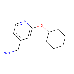 NCc1ccnc(OC2CCCCC2)c1 ZINC000020357691