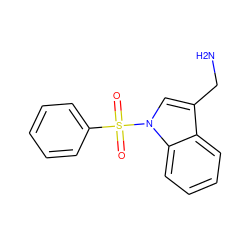 NCc1cn(S(=O)(=O)c2ccccc2)c2ccccc12 ZINC000028465353