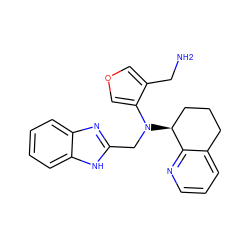 NCc1cocc1N(Cc1nc2ccccc2[nH]1)[C@H]1CCCc2cccnc21 ZINC000066103200