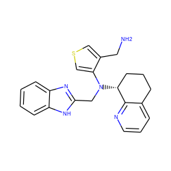 NCc1cscc1N(Cc1nc2ccccc2[nH]1)[C@@H]1CCCc2cccnc21 ZINC000066058824