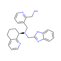 NCc1ncccc1CN(Cc1nc2ccccc2[nH]1)[C@@H]1CCCc2cccnc21 ZINC000066058822