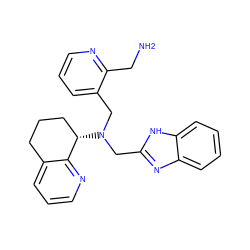 NCc1ncccc1CN(Cc1nc2ccccc2[nH]1)[C@H]1CCCc2cccnc21 ZINC000066058823