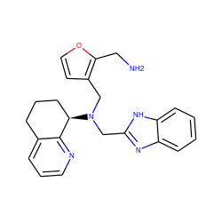 NCc1occc1CN(Cc1nc2ccccc2[nH]1)[C@@H]1CCCc2cccnc21 ZINC000066264056