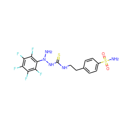 NN(NC(=S)NCCc1ccc(S(N)(=O)=O)cc1)c1c(F)c(F)c(F)c(F)c1F ZINC000028135820