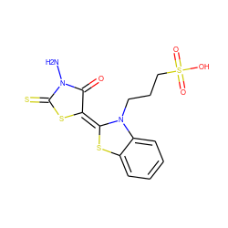 NN1C(=O)/C(=C2/Sc3ccccc3N2CCCS(=O)(=O)O)SC1=S ZINC000028640950