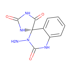 NN1C(=O)Nc2ccccc2[C@@]12NC(=O)NC2=O ZINC000013455816