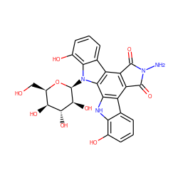 NN1C(=O)c2c(c3c4cccc(O)c4n([C@@H]4O[C@H](CO)[C@H](O)[C@@H](O)[C@@H]4O)c3c3[nH]c4c(O)cccc4c23)C1=O ZINC000253634057