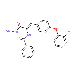 NNC(=O)/C(=C/c1ccc(Oc2ccccc2Br)cc1)NC(=O)c1ccccc1 ZINC000028520563